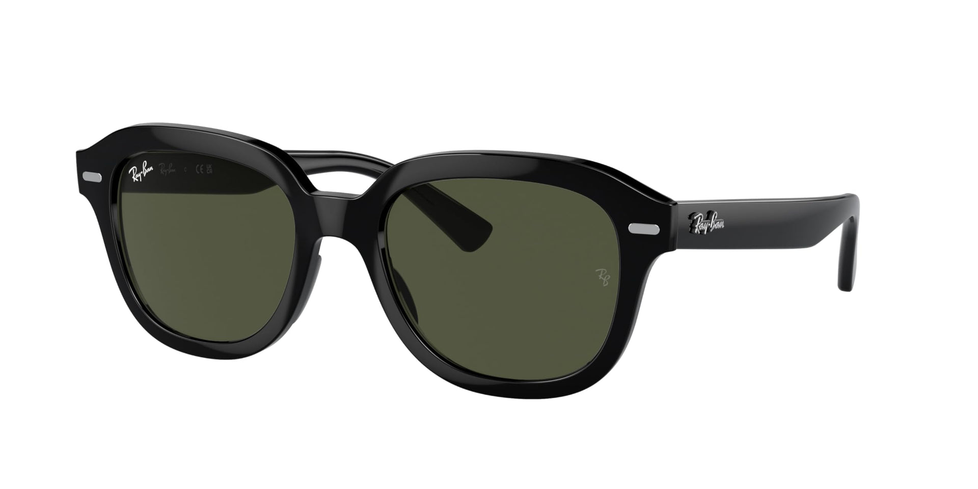 Ray-Ban Erik Low Bridge Fit RB4398F Sunglasses - Black/Green / 53 mm - 8056597852005