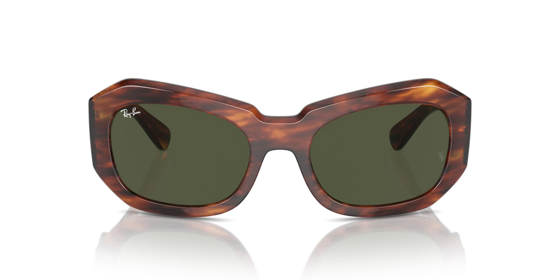 Ray-Ban Beate RB2212 Sunglasses - Striped Havana/Green / 56 mm - X0045V8E2R