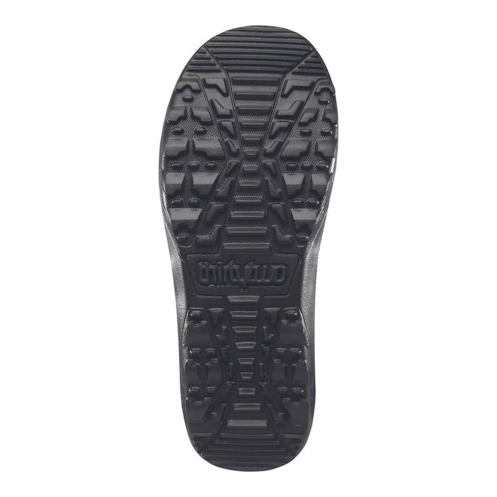 Men's black snowboard boot outsole with deep traction tread