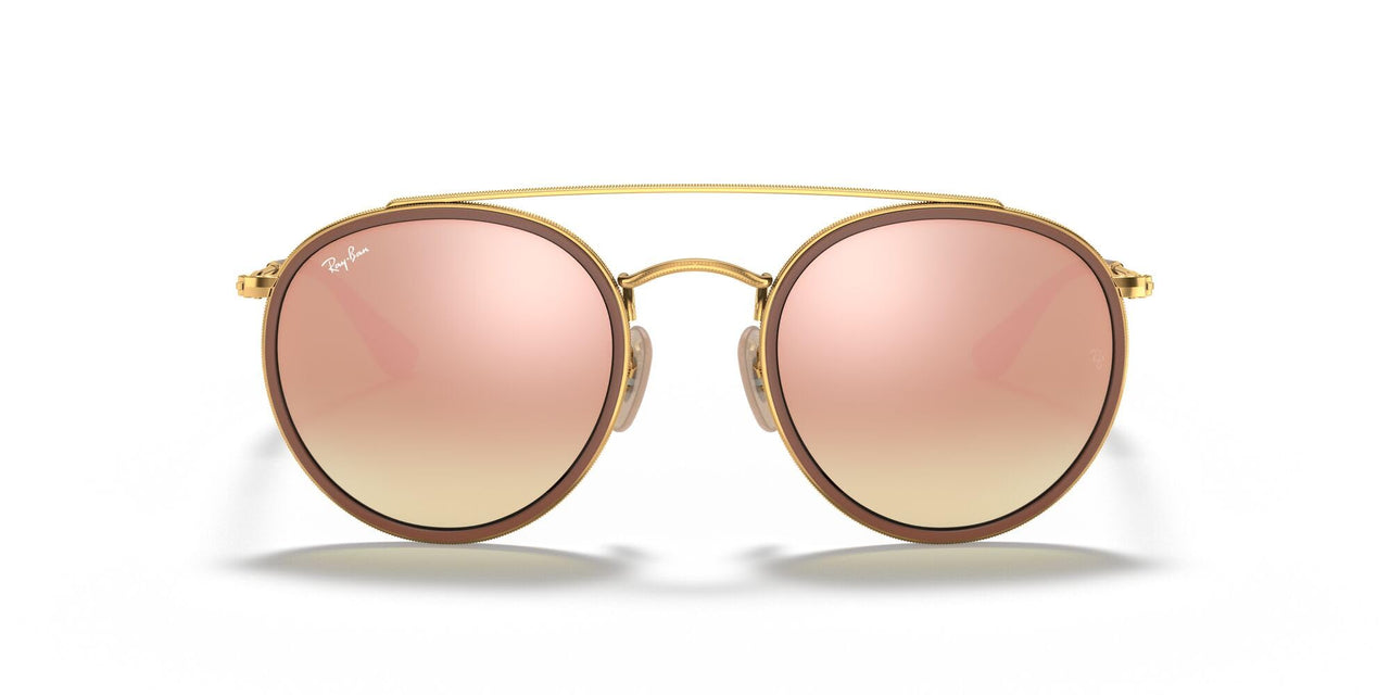Ray-Ban Double Bridge RB3647N Sunglasses - Gold/Brown Gradient Mirrored Pink / 51 mm - 8053672737639