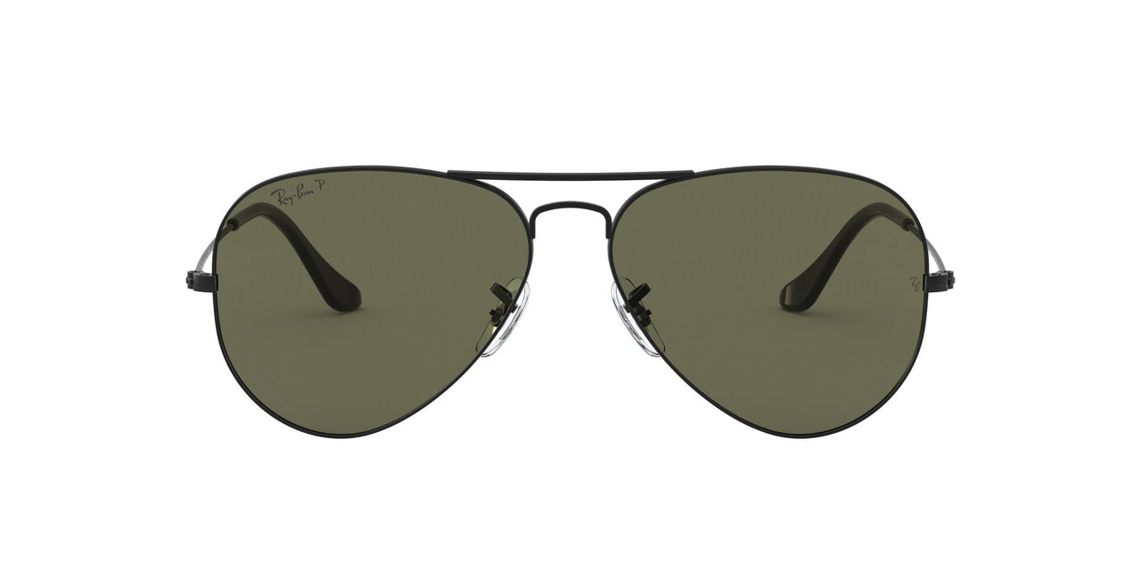 Ray-Ban Aviator RB3025 Sunglasses - Matte Black/Polarized G-15 Green / 58 mm (8053672130867) - 8053672130867