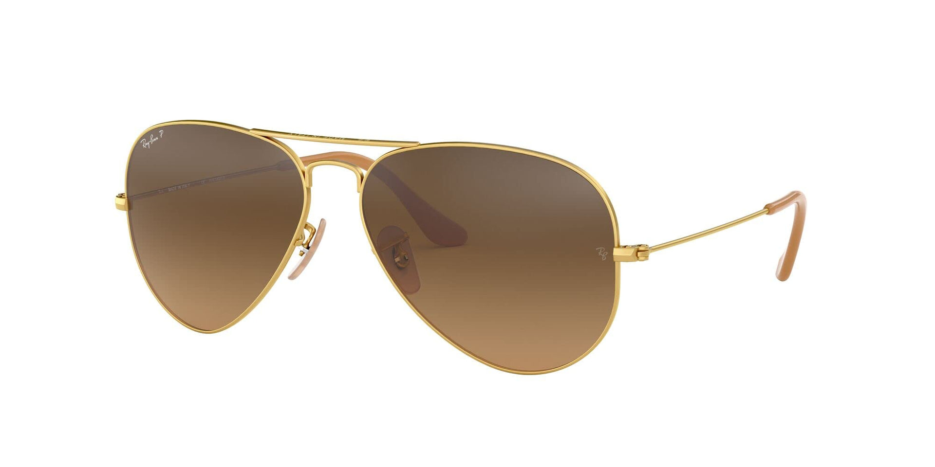 Ray-Ban Aviator RB3025 Sunglasses Batch 3 - Matte Gold/Polarized Brown Gradient / 55 mm - X002U972ND - Additional Image 1
