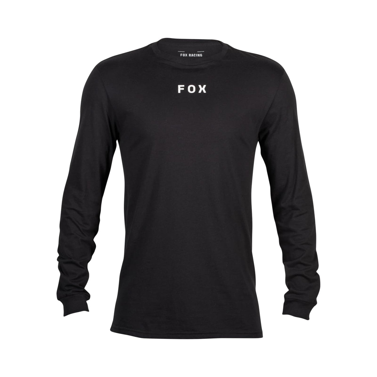 Men's Fox Racing long-sleeve prem tee, black back FOX logo near neckline