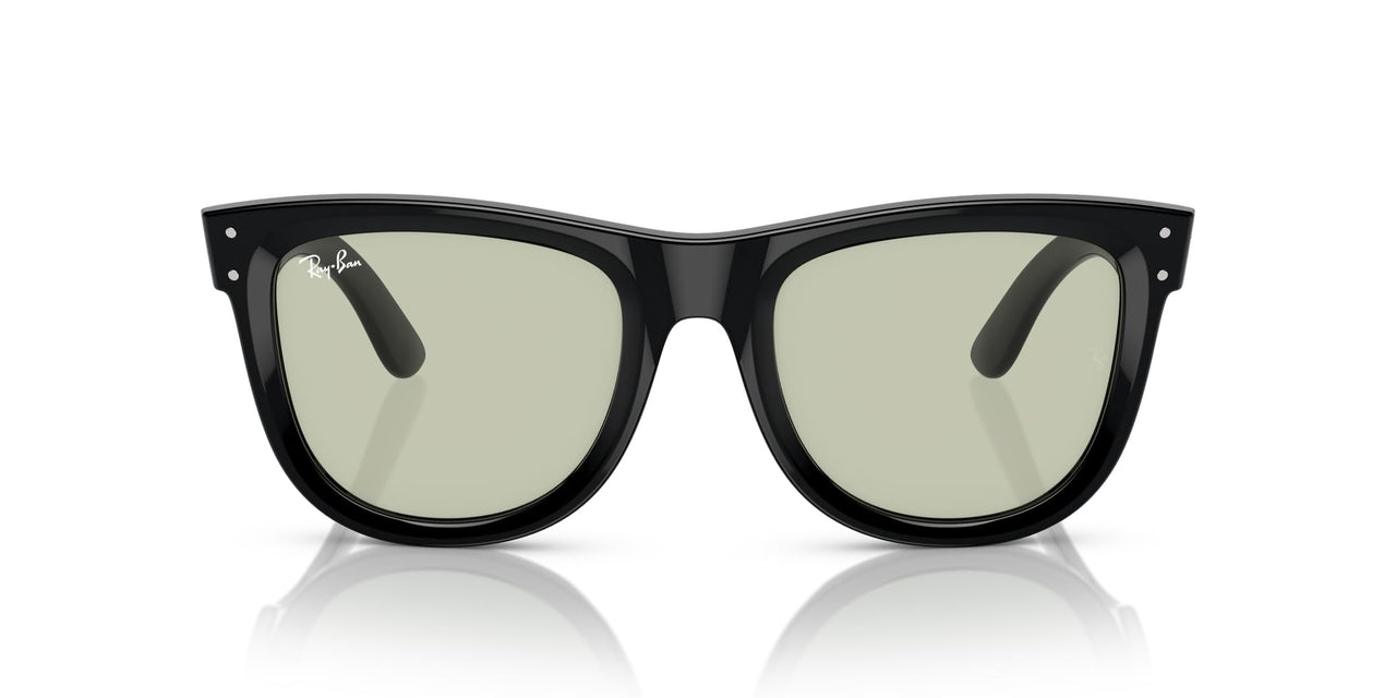 Ray-Ban Wayfarer Reverse Low Bridge Fit RBR0502SF Sunglasses - Black/Light Green / 53 mm - 8056262095348
