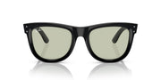 Ray-Ban Wayfarer Reverse Low Bridge Fit RBR0502SF Sunglasses - Black/Light Green / 53 mm - 8056262095348