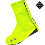 Neon yellow unisex shoe covers with GORE and Gore-TEX logo badge