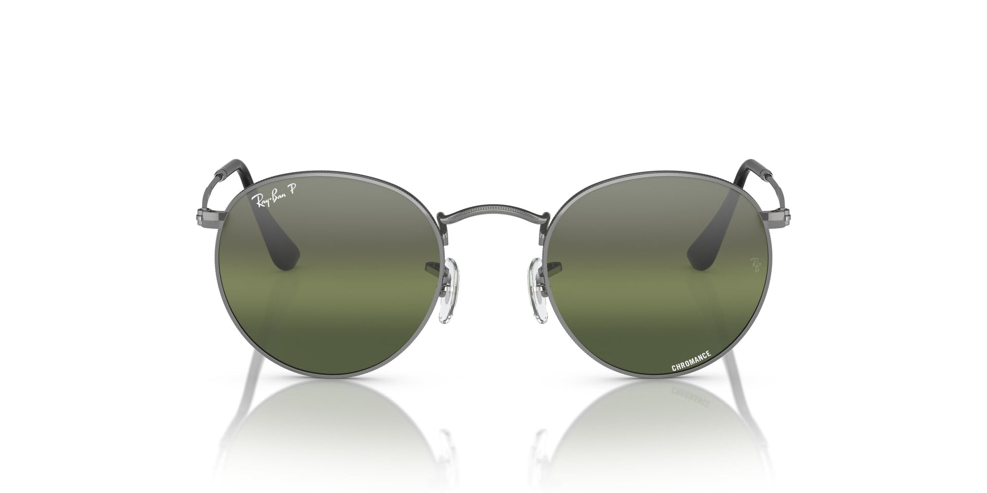 Ray-Ban Metal Glasses RB3447 Sunglasses - Gunmetal/Clear Gradient Dark Green Polarized / 53 mm - 8056597965392