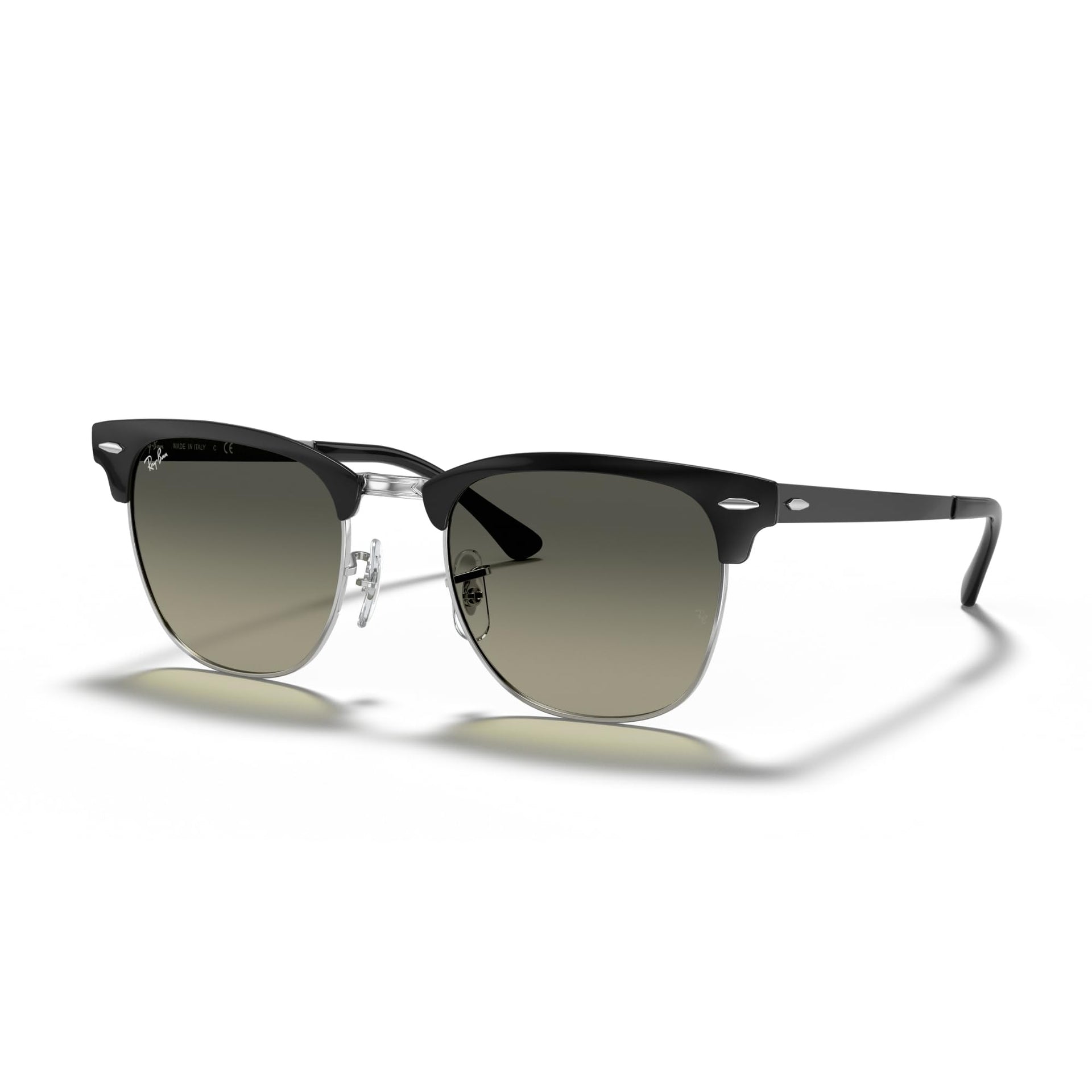 Ray-Ban Clubmaster Metal RB3716 Sunglasses - Silver Top Black/Light Grey Gradient Dark Grey / Large - 8053672867107