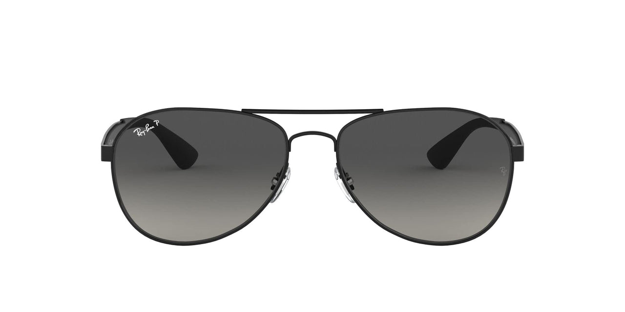 Ray-Ban Aviator RB3549 Sunglasses - Black/Polarized Light Grey Gradient Dark Grey / 61 mm - 8053672879032
