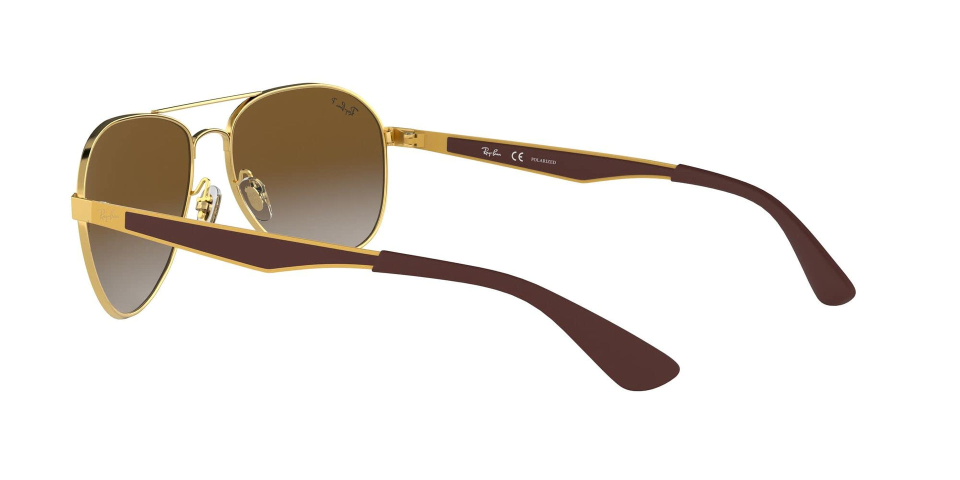 Ray-Ban Aviator RB3549 Sunglasses - Gold/Polarized Light Grey Gradient Brown / 61 mm - 8053672879018 - Additional Image 4