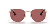 Ray-Ban Hexagonal Flat RB3548N Sunglasses - Rose Gold/Polarized Purple / 51 mm - 8056597559652