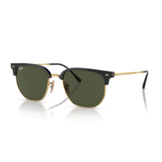 Ray-Ban New Clubmaster RB4416 Sunglasses - Black on Gold / Green / Large - 8056597721332