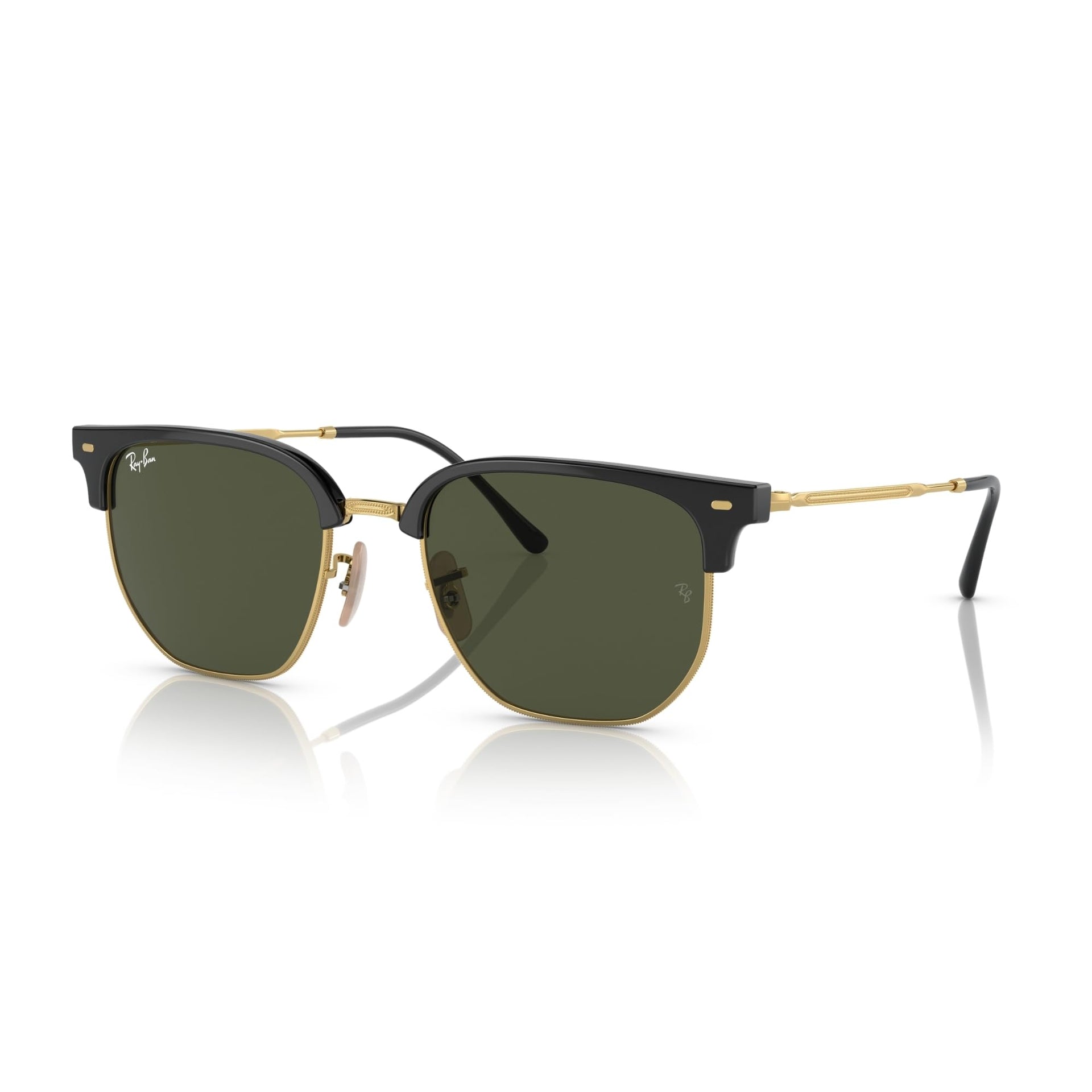 Ray-Ban New Clubmaster RB4416 Sunglasses - Black on Gold / Green / Large - 8056597721332