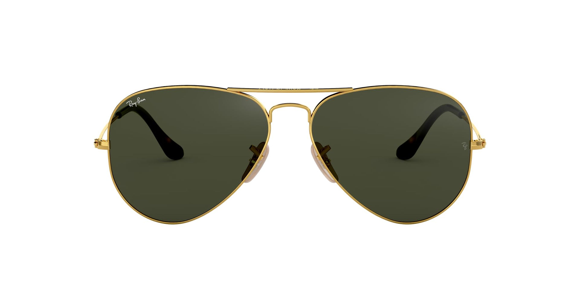 Ray-Ban Aviator RB3025 Sunglasses - Gold on Black/G-15 Green / 62 mm - 8053672495157