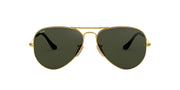 Ray-Ban Aviator RB3025 Sunglasses Batch 2 - Gold on Black/G-15 Green / 62 mm - X001AEA6OV