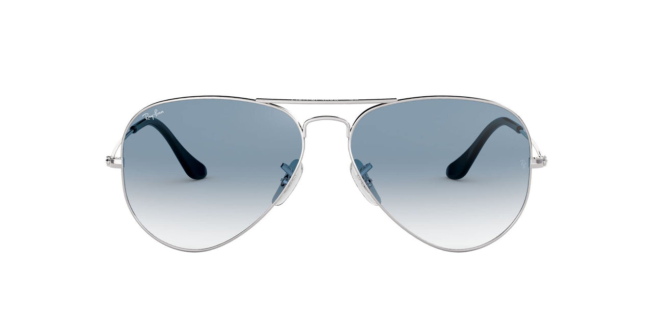 Ray-Ban Aviator RB3025 Sunglasses Batch 3 - Silver/Clear Gradient Blue / 58 mm - X001MOE1A9