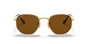 Ray-Ban Hexagonal Flat RB3548N Sunglasses - Gold/Polarized B-15 Brown / 51 mm - 8053672743821