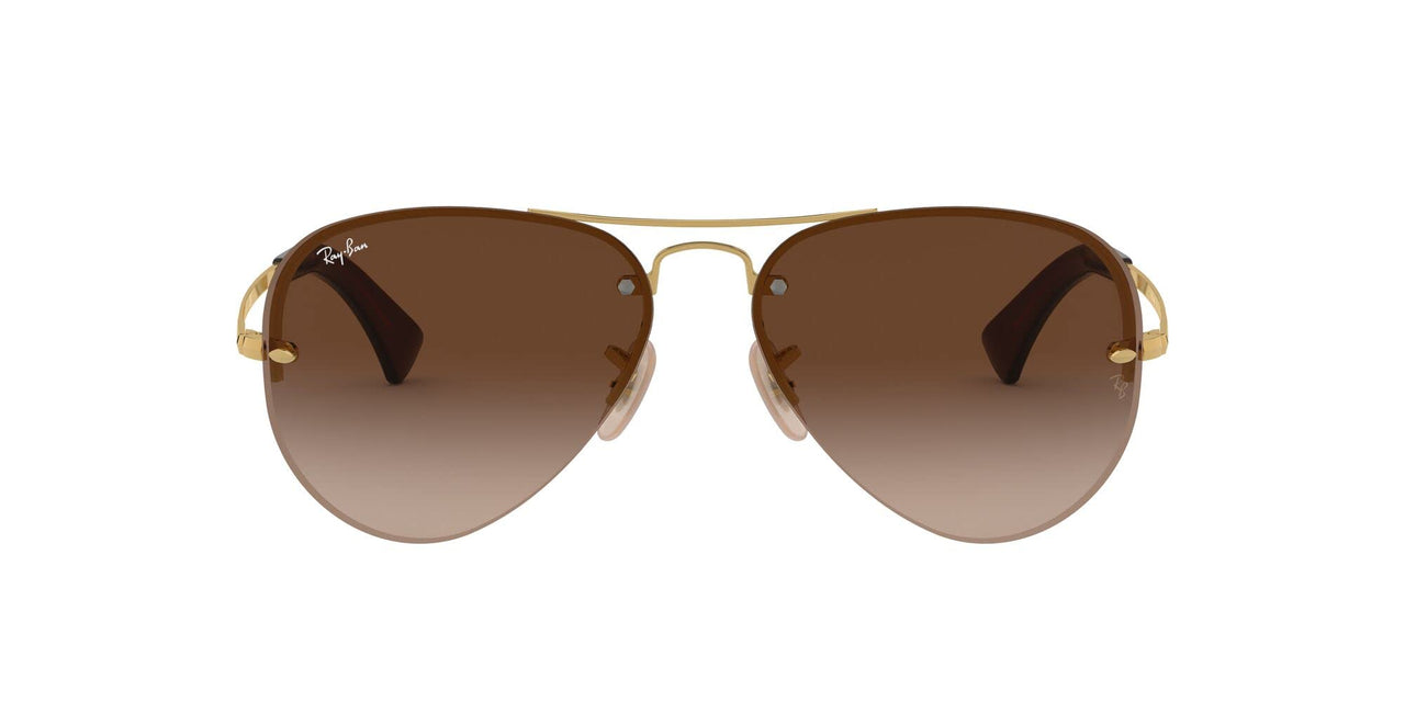 Ray-Ban Aviator RB3449 Sunglasses - Gold/Brown Gradient Dark Brown / 59 mm - 805289453024