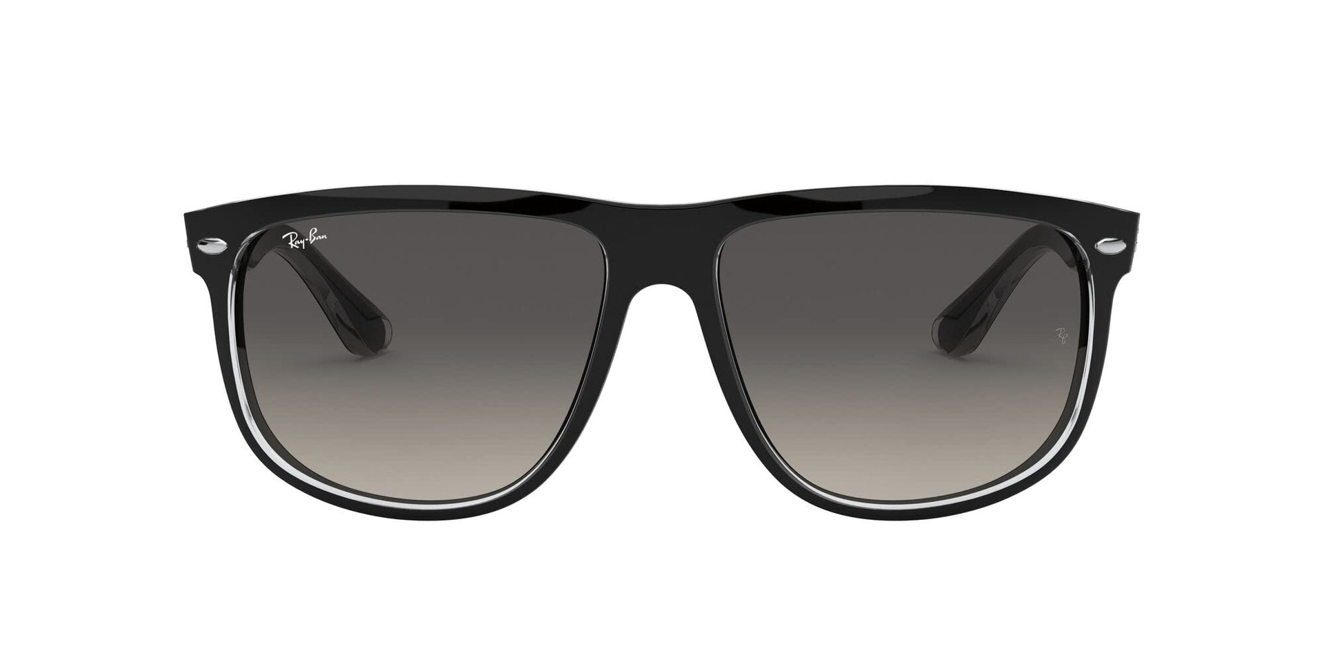Ray-Ban Boyfriend RB4147 Sunglasses - Black on Transparent/Light Grey Gradient Dark Grey / 60 mm - 8053672108514
