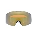 Gold mirrored snow goggle lens with black frame