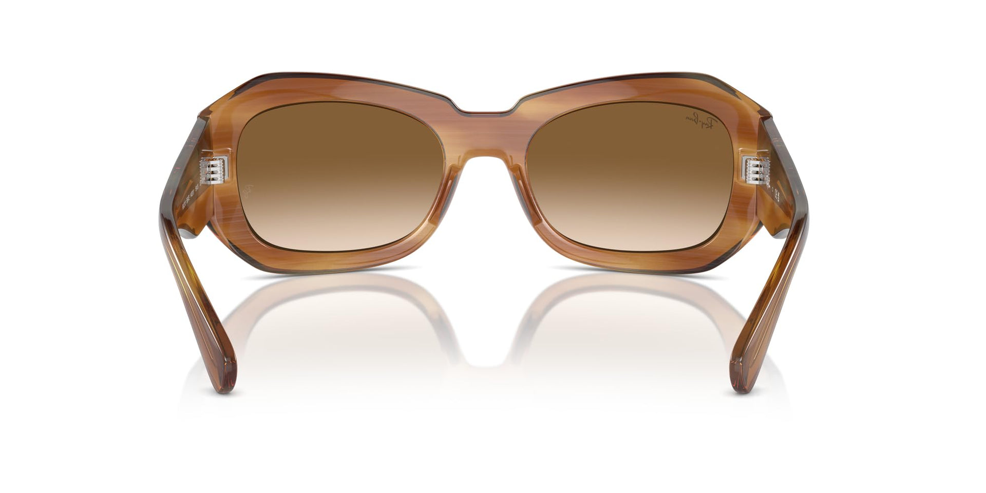 Ray-Ban Beate RB2212 Sunglasses - Striped Brown/Clear Gradient Brown / 56 mm - X0045V53C1 - Additional Image 3