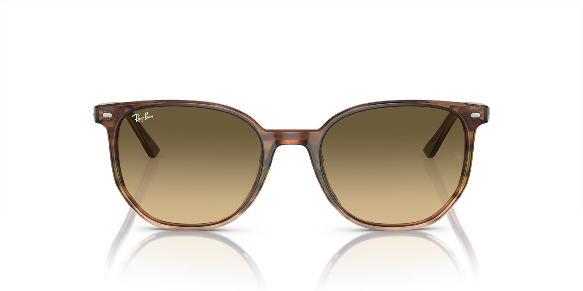 Ray-Ban Elliot RB2197 Sunglasses - Striped Brown Gradient Green/Vintage Brown Gradient Black / 54 mm - 8056597956659