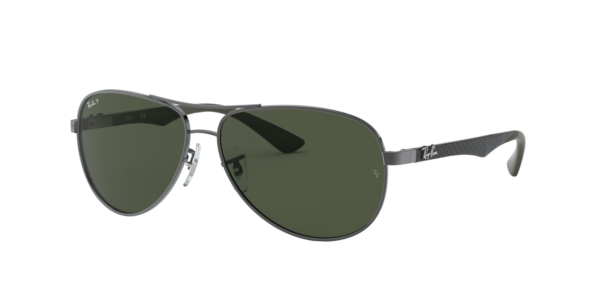Ray-Ban Carbon Fiber Aviator RB8313 Sunglasses - Gunmetal/Polarized Dark Green / 61 mm - 8053672006667 - Additional Image 3