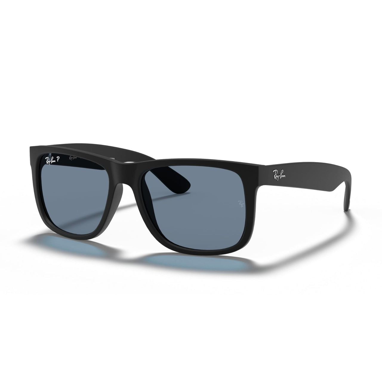 Ray-Ban Justin Low Bridge Fit RB4165F Sunglasses - Matte Rubber Black/Blue Polarized / Medium - 8053672513905