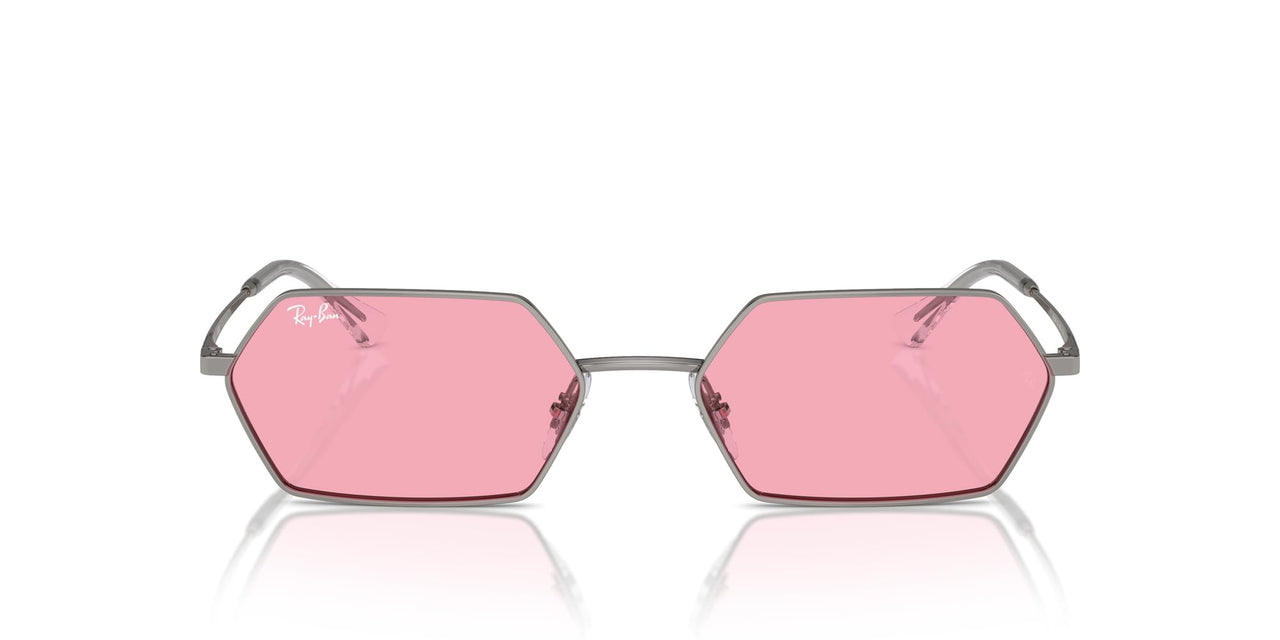 Ray-Ban Yevi Hexagonal RB3728 Sunglasses - Gunmetal/Pink / 58 mm - 8056262017029