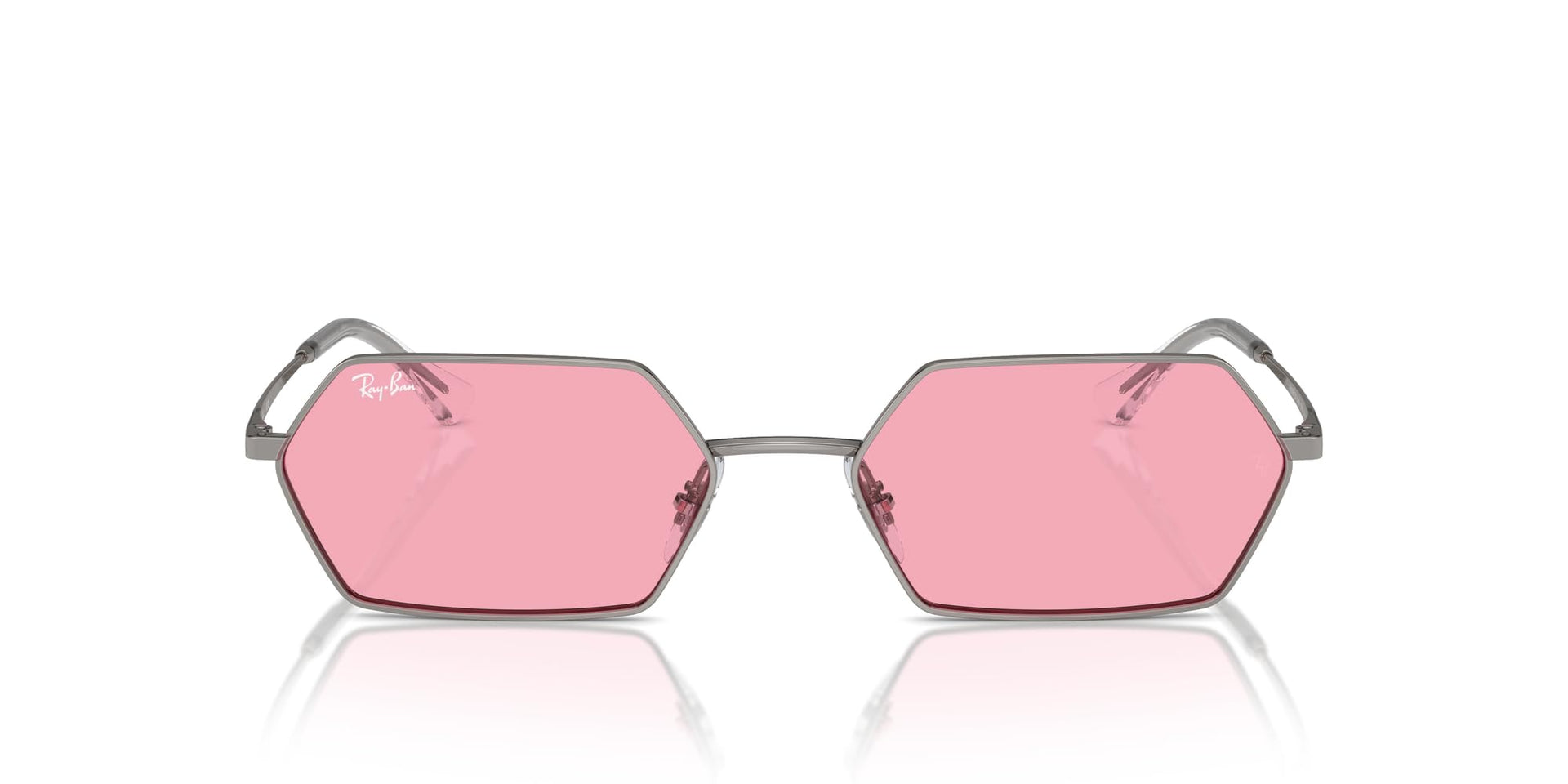 Ray-Ban Yevi Hexagonal RB3728 Sunglasses - Gunmetal/Pink / 58 mm - 8056262017029