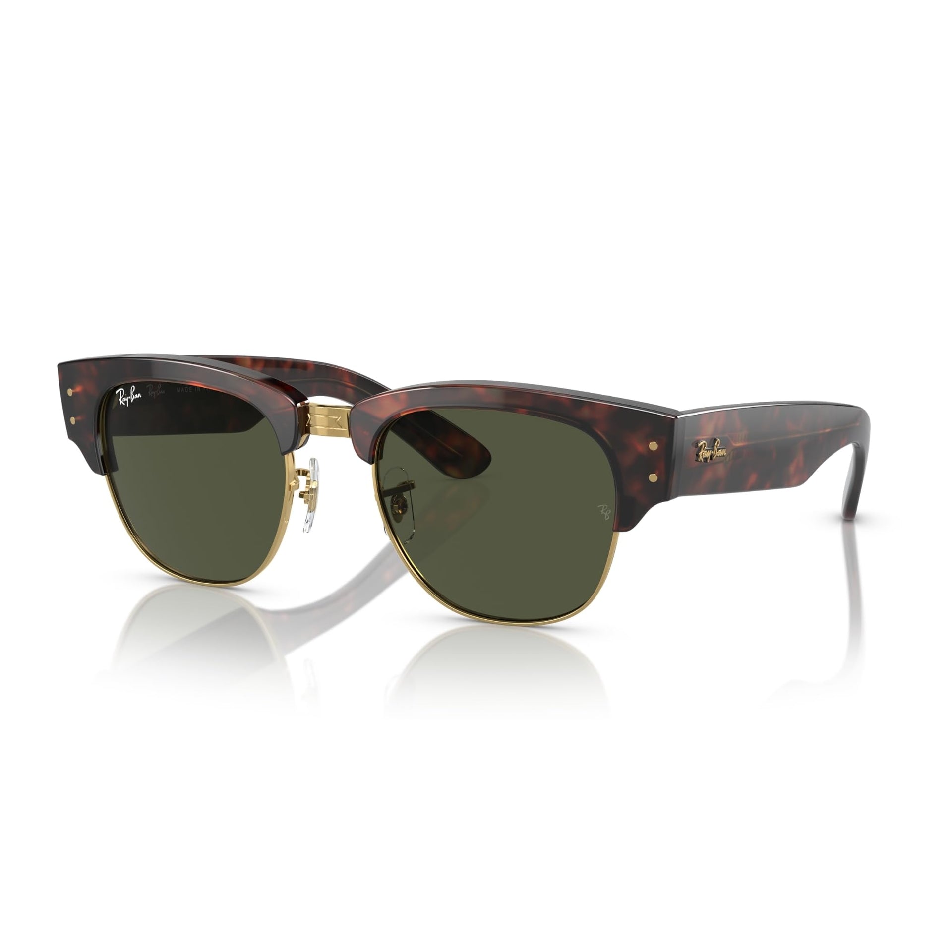 Ray-Ban Mega Clubmaster RB0316S Sunglasses - Tortoise on Gold / G-15 Green / Small - 8056597837170