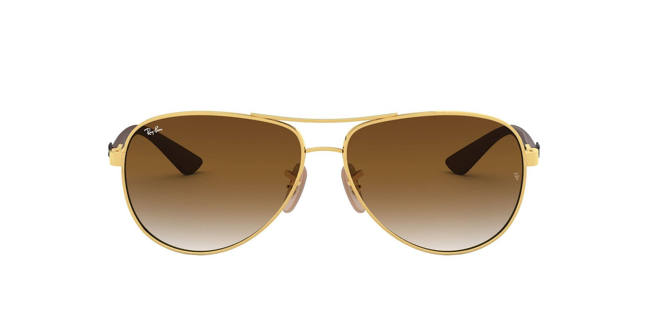 Ray-Ban Carbon Fiber Aviator RB8313 Sunglasses - Gold/Clear Gradient Brown / 58 mm - 8053672006575