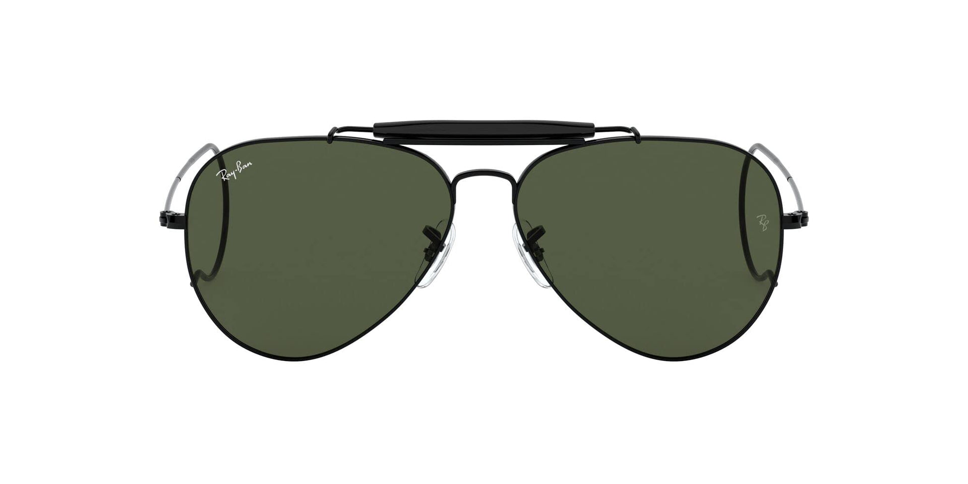 Ray-Ban Outdoorsman Aviator RB3030 Sunglasses - Black/G-15 Green / 58 mm - 805289695004