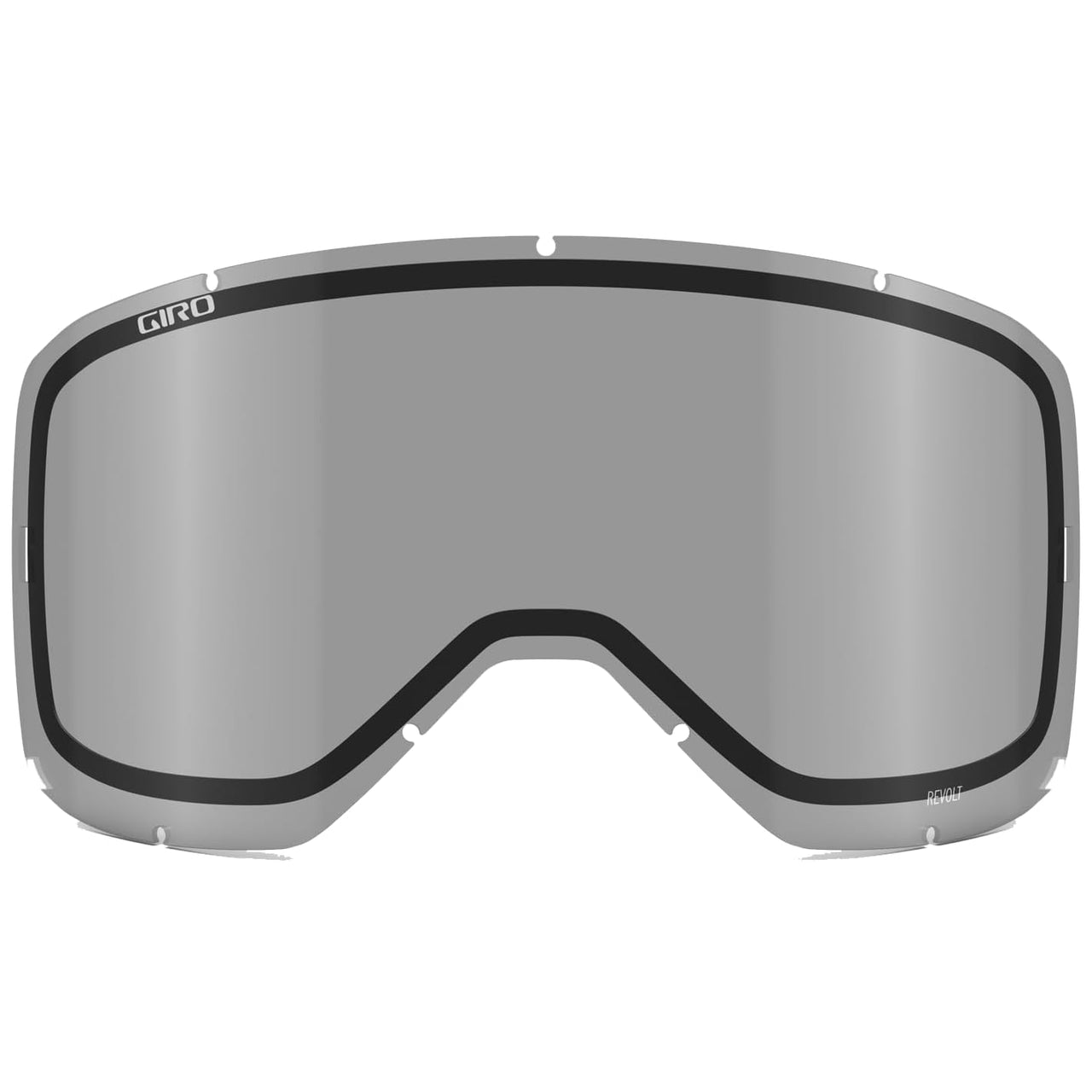 Replacement sports goggles lens, silver-gray mirrored finish