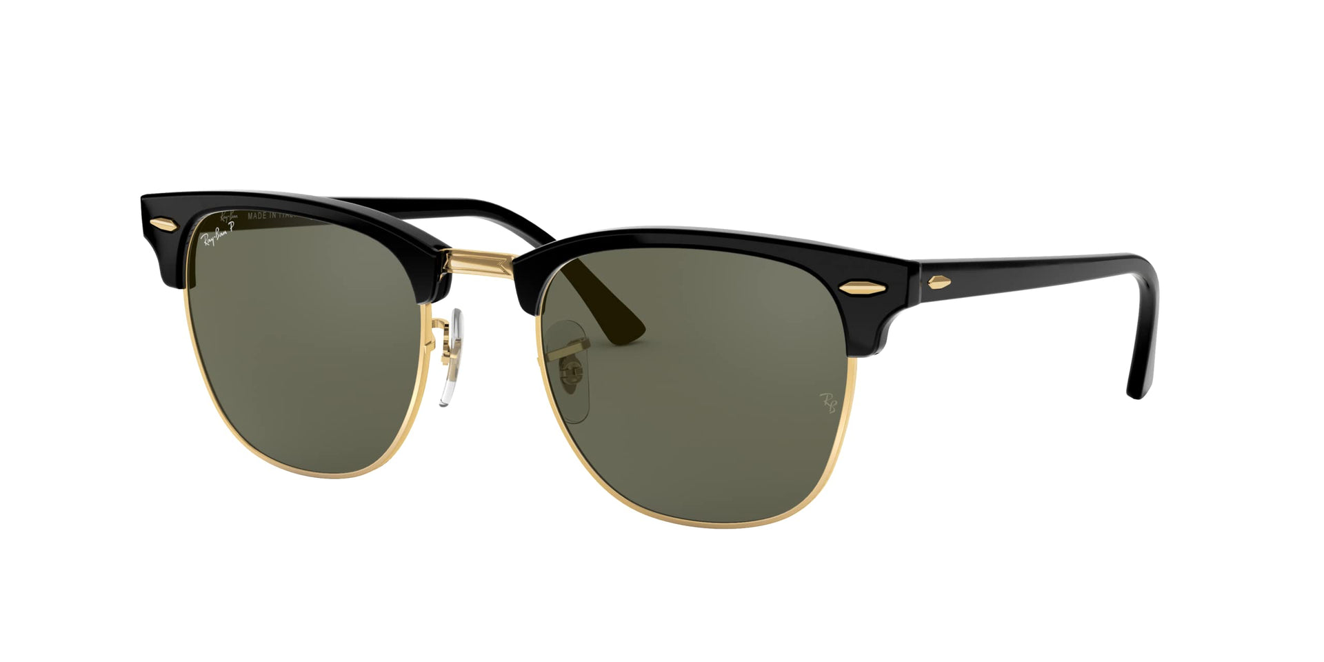 Ray-Ban Clubmaster RB3016 Sunglasses - Black / G-15 Green Polarized / Large - 805289346883