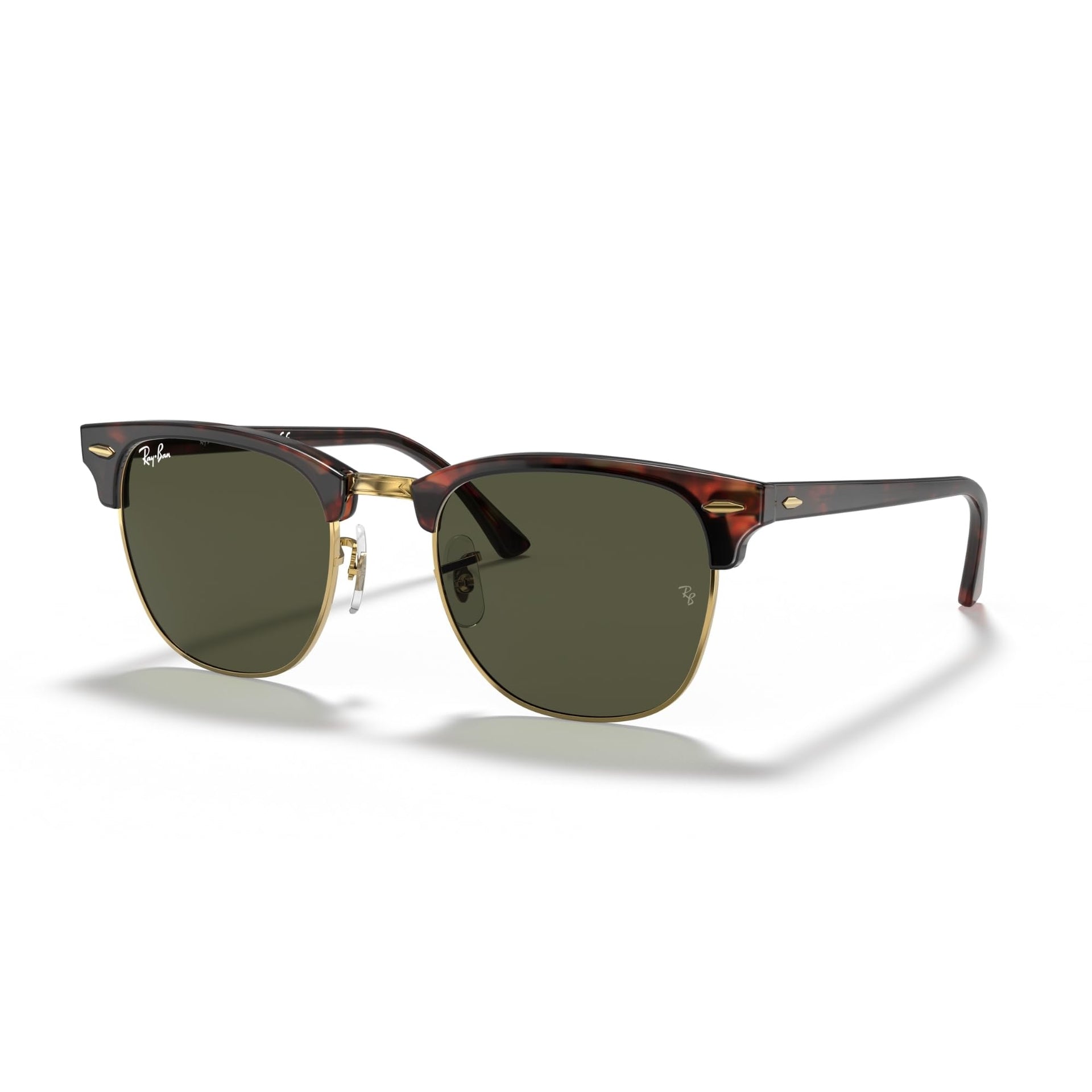 Ray-Ban Clubmaster RB3016 Sunglasses - Tortoise on Gold /G-15 Green / X-Large - 8056597847957