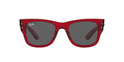Ray-Ban Mega Wayfarer RB0840S Sunglasses - Transparent Red/Dark Grey / 51 mm - 8056597856393
