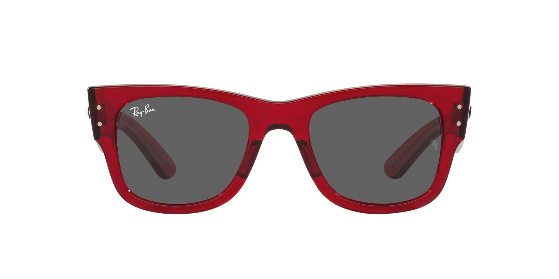 Ray-Ban Mega Wayfarer RB0840S Sunglasses - Transparent Red/Dark Grey / 51 mm - 8056597856393
