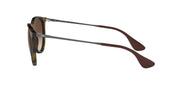 Cat-eye sunglasses side view with tortoiseshell frame and tinted brown lenses