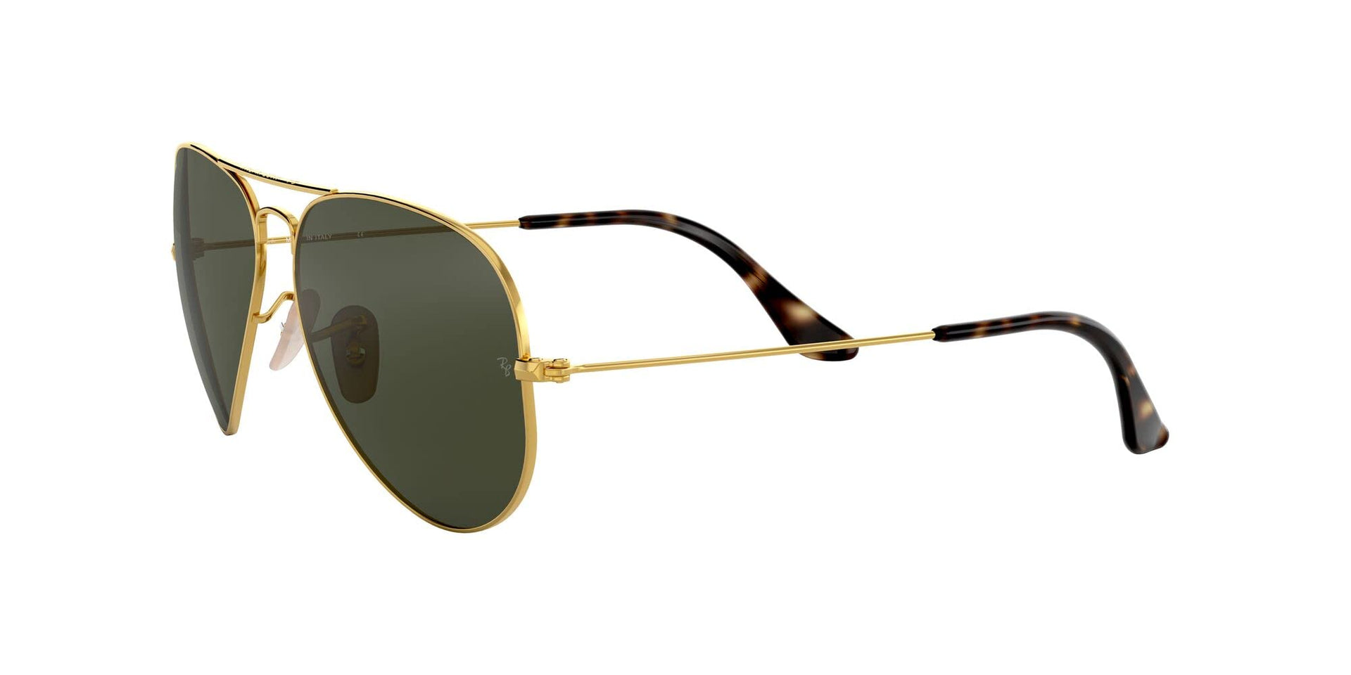 Ray-Ban Aviator RB3025 Sunglasses Batch 2 - Gold on Black/G-15 Green / 62 mm - X001AEA6OV - Additional Image 2