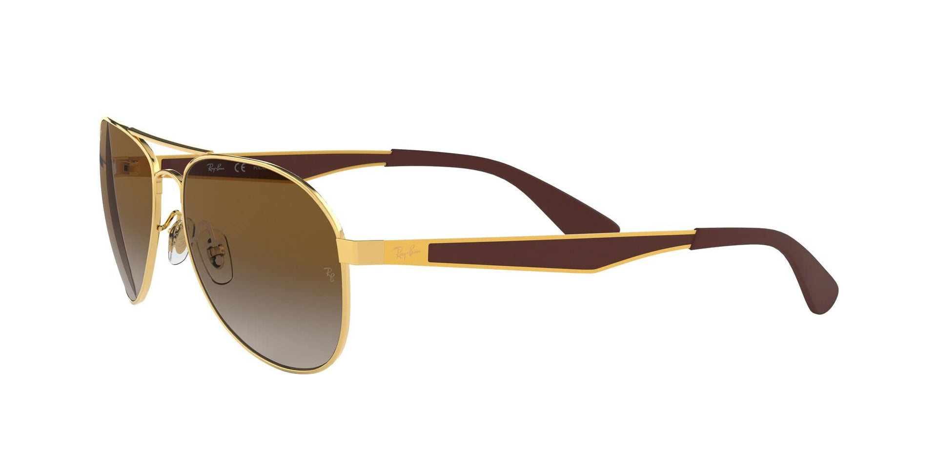Ray-Ban Aviator RB3549 Sunglasses - Gold/Polarized Light Grey Gradient Brown / 61 mm - 8053672879018 - Additional Image 2