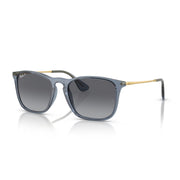 Ray-Ban Chris RB4187 Sunglasses - Transparent Blue/Grey Gradient Polarized / 54 mm - X003F6GW6N