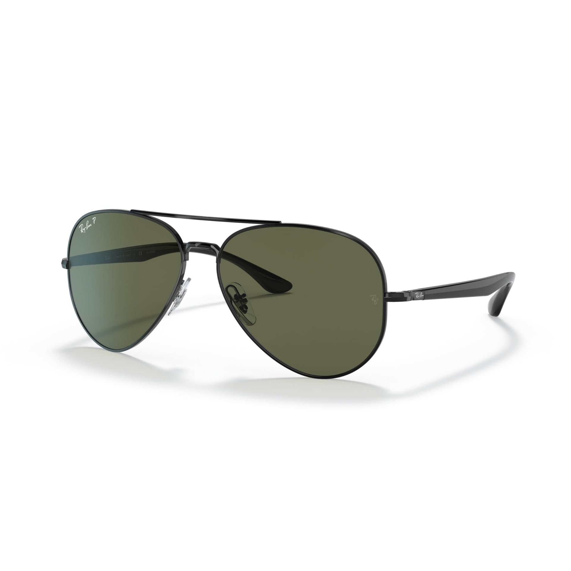 Ray-Ban Aviator RB3675 Sunglasses - Black/Green Polarized / 58 mm - 8056597432184