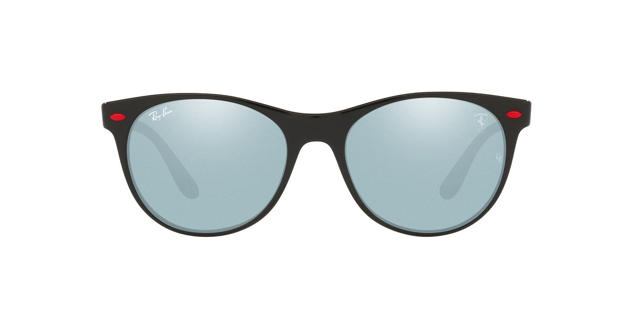 Ray-Ban RB2202M Sunglasses - Black/Light Green Mirrored Silver / 55 mm - 8056597581653