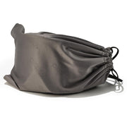 Gray drawstring goggle storage bag with DRAGON logo print