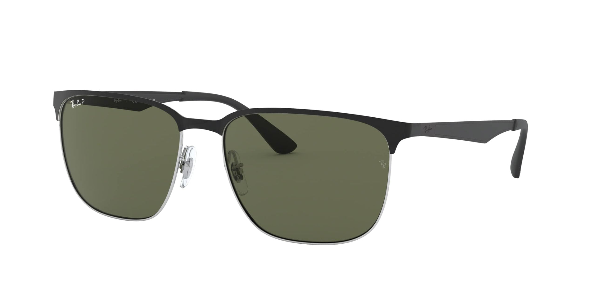 Ray-Ban RB3569 Sunglasses - Black on Silver/Polarized Green / 59 mm - 8053672770957