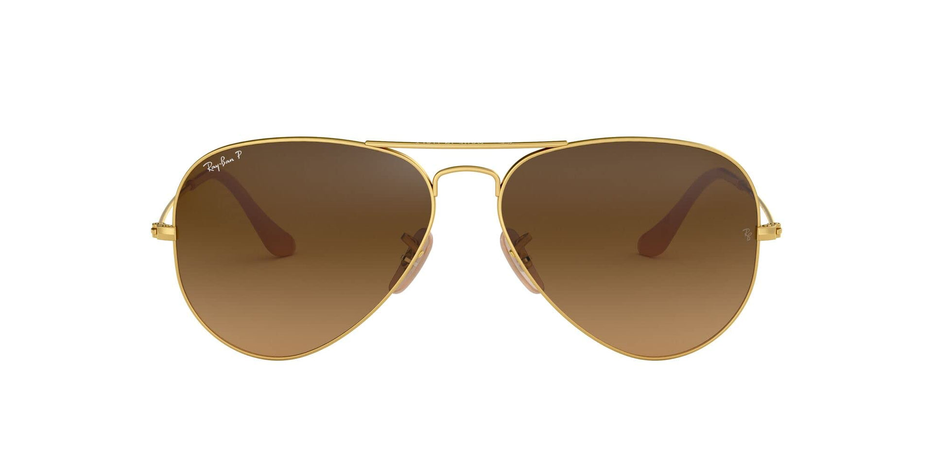Ray-Ban Aviator RB3025 Sunglasses - Matte Gold/Polarized Brown Gradient / 55 mm - 8053672087925