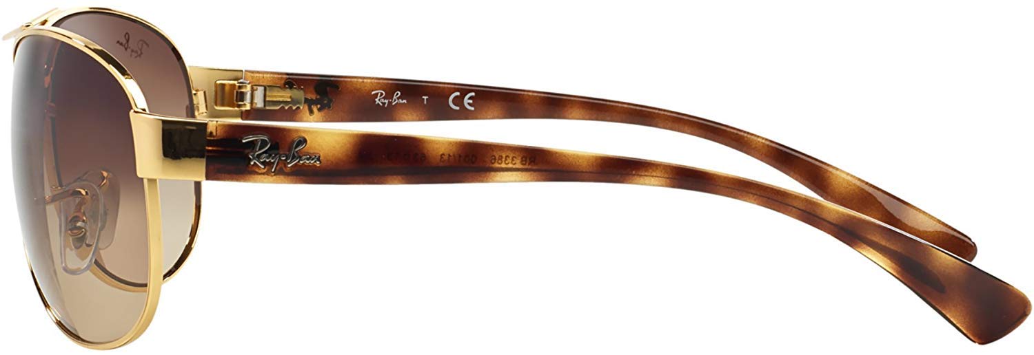Ray-Ban Aviator RB3386 Sunglasses - Gold Frame/Brown Gradient Lens / 67 mm - 805289204275 - Additional Image 2