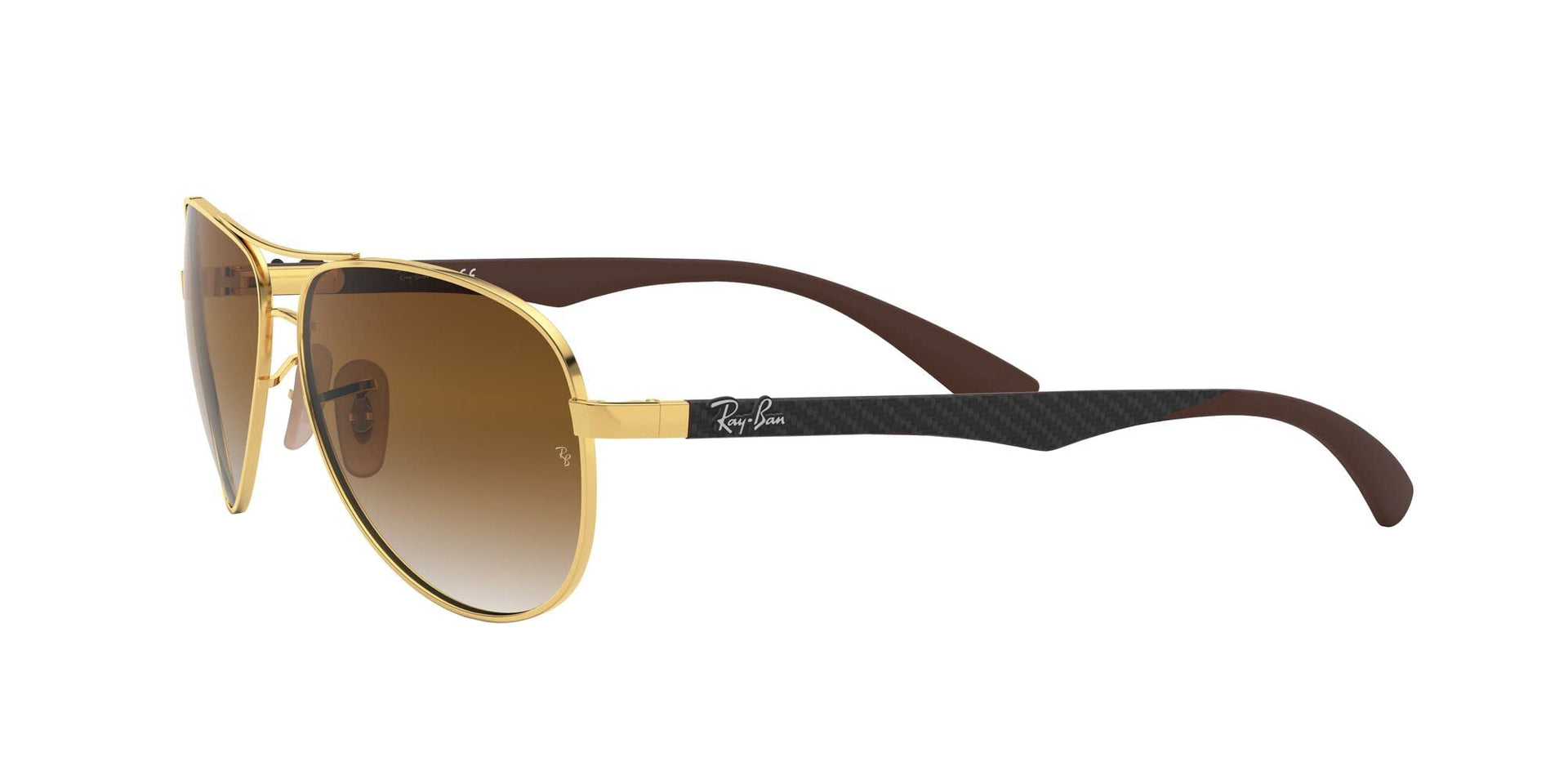 Ray-Ban Carbon Fiber Aviator RB8313 Sunglasses - Gold/Clear Gradient Brown / 58 mm (X001DM03ON) - X001DM03ON - Additional Image 2