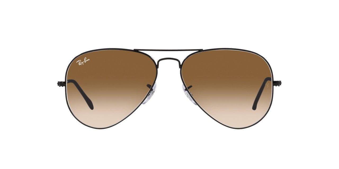 Ray-Ban Aviator RB3025 Sunglasses Batch 2 - Black/Clear Gradient Brown / 62 mm - 8056597855778